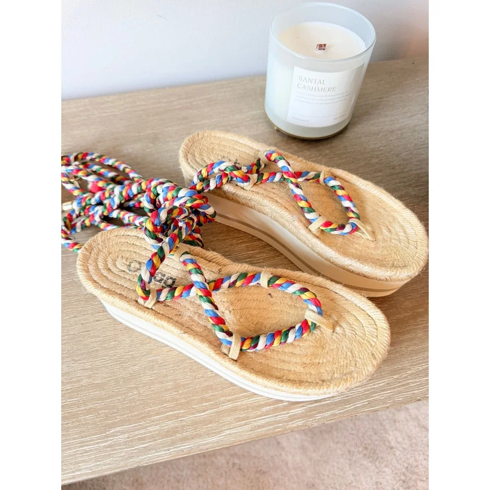 O Bag Platform Espadrille Rope Sandals Women Multi-color EU 37